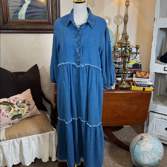 Anthropologie The Bettina Tiered Shirt Dress - Picture 2 of 7